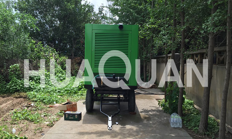 山東濟南市道路施工350kW移動式發電機組電站項目